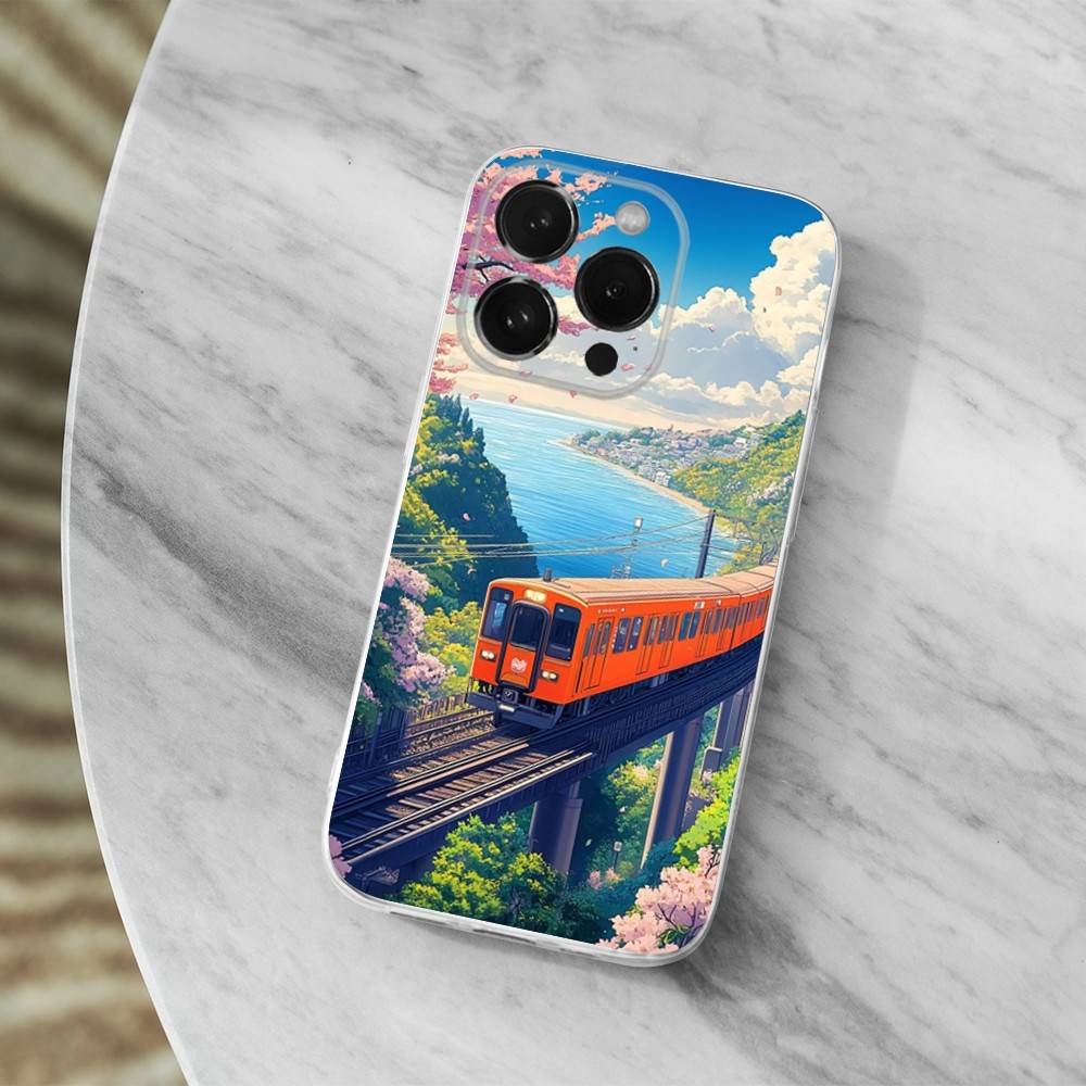 Мультяшный Арт Классический Пенал Для iPhone X,14,16,Mini,XS,SE,12,15,Pro,17,Plus,11,Max,13,XR,Прозрачный Мягкий Чехол