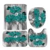 4 PCS Full Set Bathroom Set Shower Curtain Bath Non-Slip Floor Mat Carpet Home Bathroom