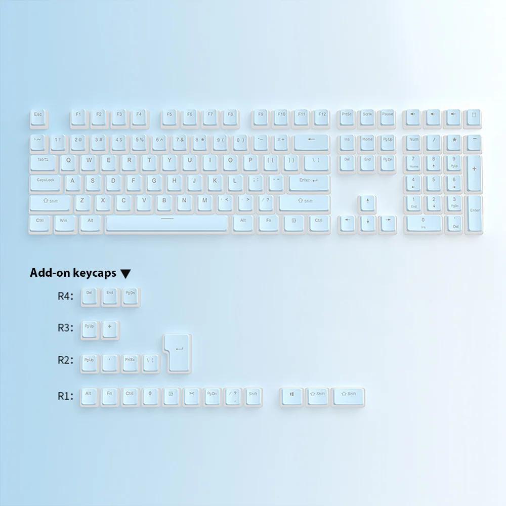 Xiaomi 129 Keys Pudding Keycaps PBT Double Shot RGB Gaming Keyboard Keycaps For 61 68 84 87 96 98 100 104 108 Keys Mechanical Keyboard