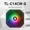 Корпусный вентилятор Thermalright TL-C14CW-S, высокопроизводительный вентилятор-кулер 1500 об/мин, 4-контактный PWM вентилятор охлаждения с подшипником S-FDB (140 мм, ARGB)
