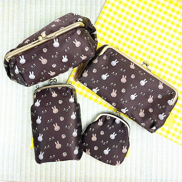 Miffy Jacquard Clasp Pouch, Ball Pattern, Brown, Coin Purse