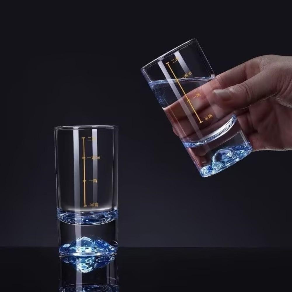 6 PCS/SET Thickened Cup Base Spirits Cup With Scales Vodka Cup Drink Cup Liquor Glass Banquet