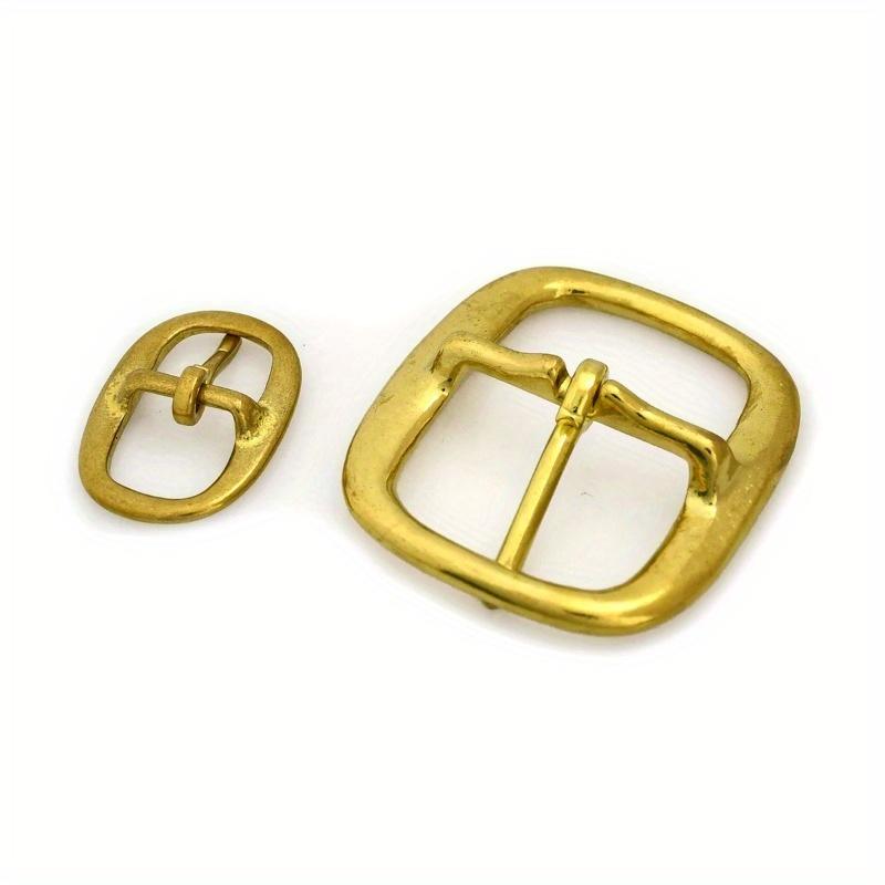 Brass Tri Glide Belt Buckle Middle Center Bar Buckle Single Pin Oval for Leather Craft Bag Strap Horse Bridle Halter Harness