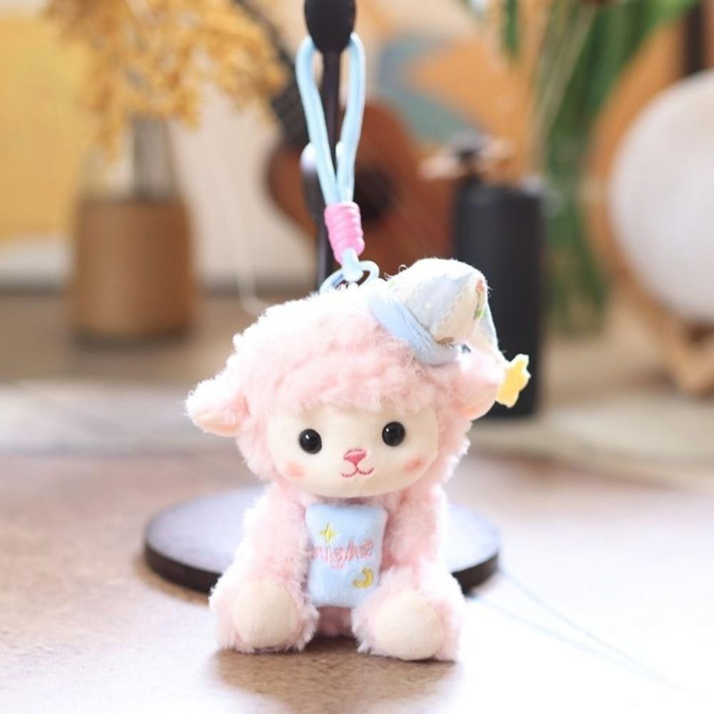 Soft Cartoon Animal Stuffed Doll Cute Lamb Bag Charm Sheep Plush Keychain Holiday Gift