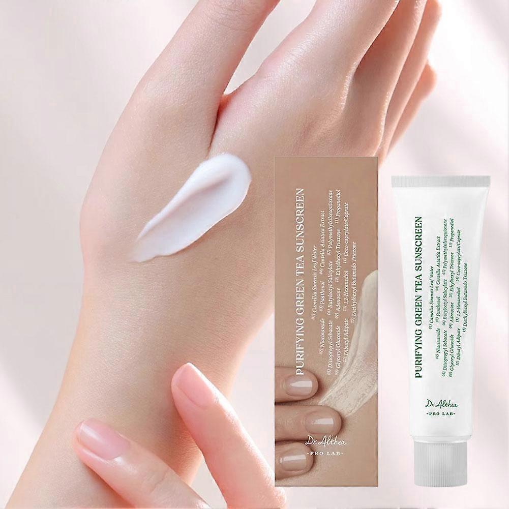 50ml Natural Green Tea Sunscreen Gentle Protection High Efficiency Sun Protection Refreshing Non Greasy Light Breathable Invisible