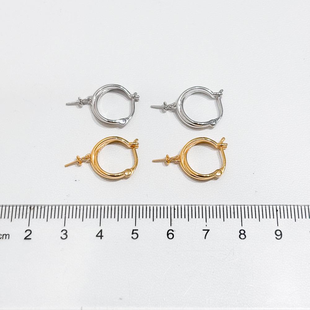 S925 Sterling Silver Stud Earring Mounts for DIY Fashion Pearl Accessories, Ear Cuffs Fit 9-15mm Round Pearls