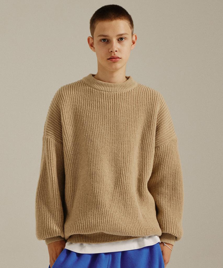GOLDEN SUNSHINE Wool Bulky Round Knit _Beige