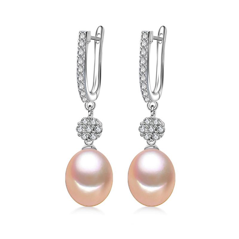 LSOOYH серьги-кольца с кубическим цирконием, ювелирные изделия с жемчугом, серьги с натуральным пресноводным жемчугом для женщин