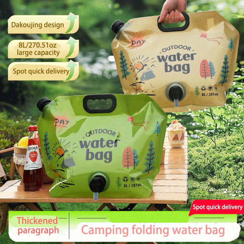 New Style for 2026 Portable Water Bag Extra Thick Camping Storage Outdoor Handheld Mountaineering Folding Travel Plastic Soft Large Capacity