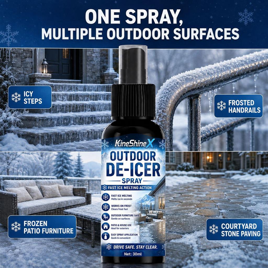 Outdoor Deicing Spray, Fast Frost Melting for Garden Furniture, Steps, Doors & Windows, Winter Ice Remover