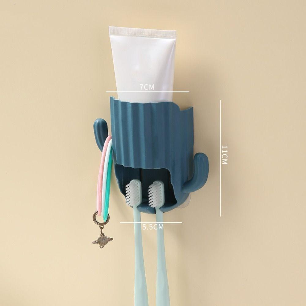 Полка Настенный Стеллаж для хранения аксессуаров для ванной комнаты Органайзер для бритвы Крючок-кактус Держатель для зубных щеток