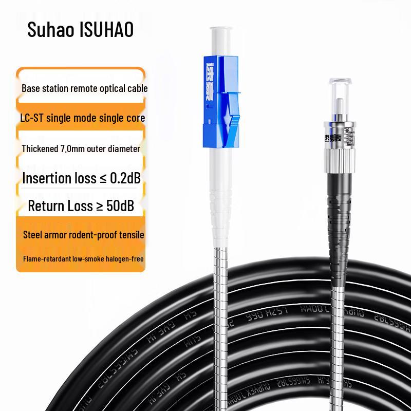 Outdoor Tactical Single-Mode Armored Fiber Optic Patch Cable