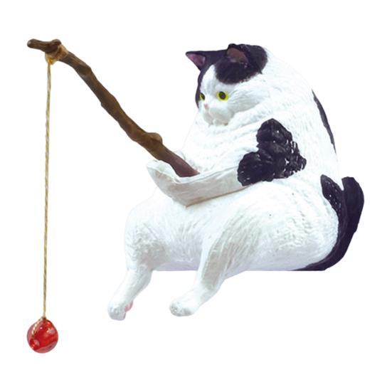 Рыболовная фигурка кота из смолы мультяшный котенок статуэтка животное скульптура домашний офис рабочий стол