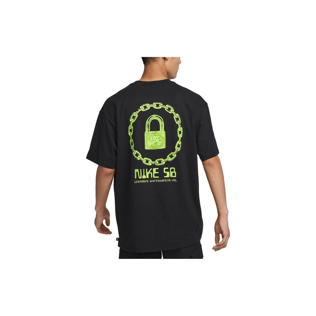 Nike Футболка с принтом «скейтборд» Sb Chain, мужская, черная FJ1140-010