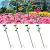 Bee Watering Station Easy To Install Flower Shape Colorful Bee Butterfly Bath Bowl Watering Stake Garden Decoration