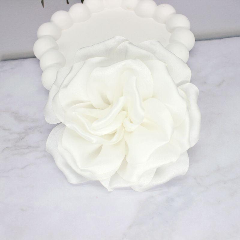 Элегантная 3D брошь из атласной ткани - большая цветочная булавка для свитеров и костюмов (10см)