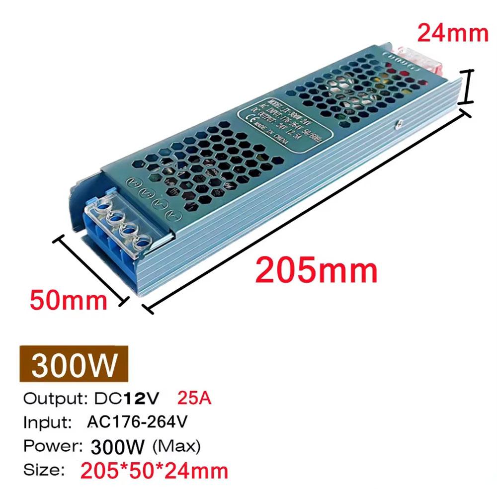 60 Вт 100 Вт 200 Вт 300 Вт 400 Вт DC 12 В/24 В Ультратонкий Адаптер Питания Драйвер Светодиодной Ленты Выключатель Лампа 5A 12A Трансформатор Освещения