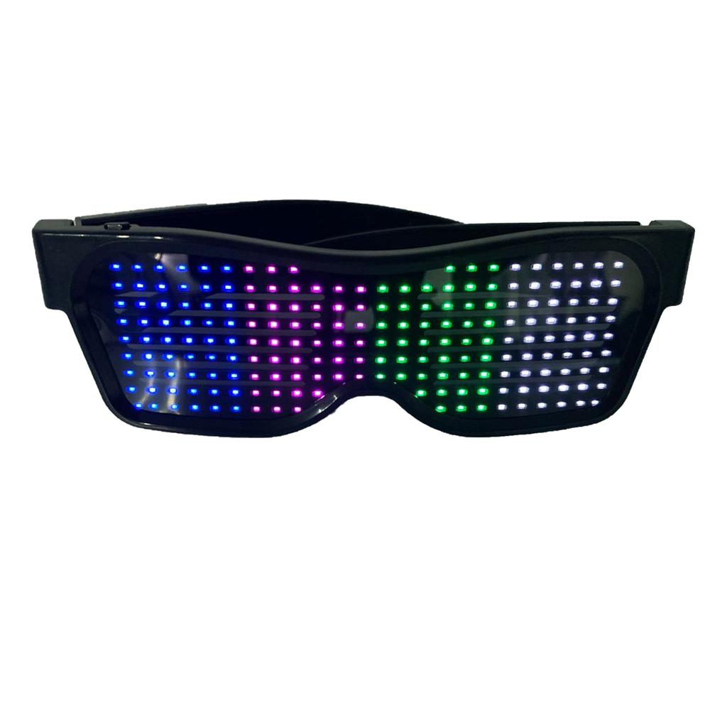 LED Glasses Customizable BT LED Glasses Colorful Light Glow Glasses DIY Messages 31 Animations 11