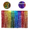 Table Skirt Wavy Metallic Tinsel Foil Fringe Reusable Waterproof Dense Beach Jungle Parties Ceremony Birthday Party Decoration Table Skirt for