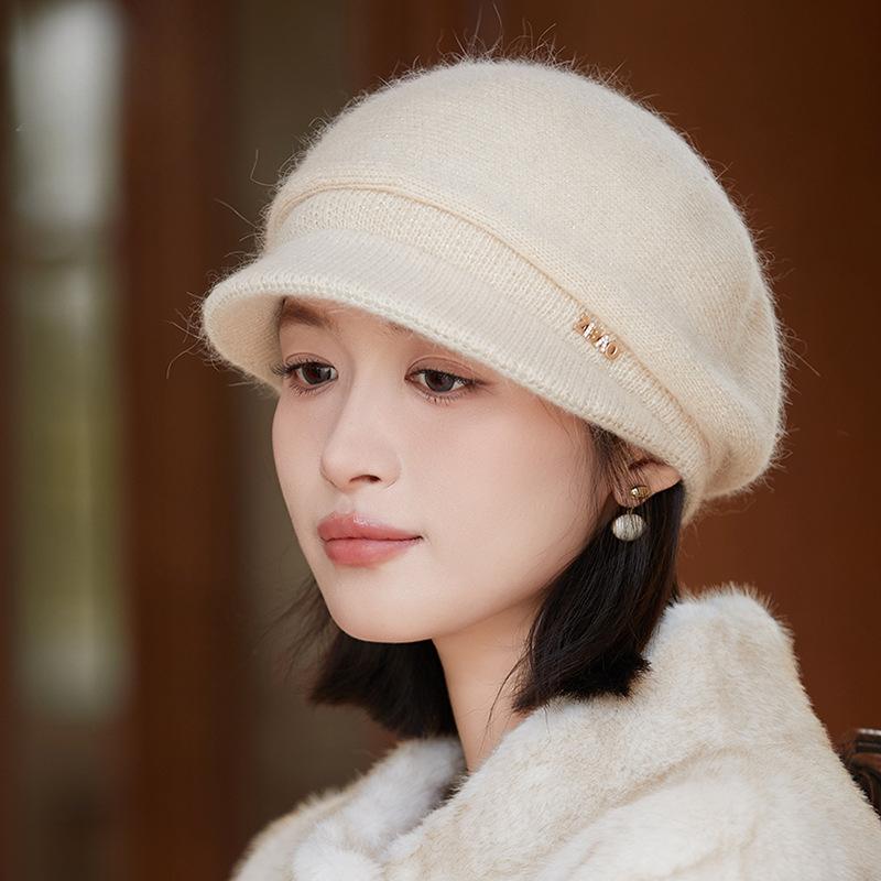 Зимняя женская шапка, теплые шапки, вязаные шапки, женская шапка из кроличьего меха, осенне-зимняя женская модная шапка, шапки Skullies