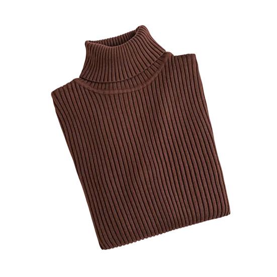 Women Bottom Sweater Turtleneck Long Sleeve Slim Fit Knitting Tops Solid Color Ribbed Tops Daily Wear