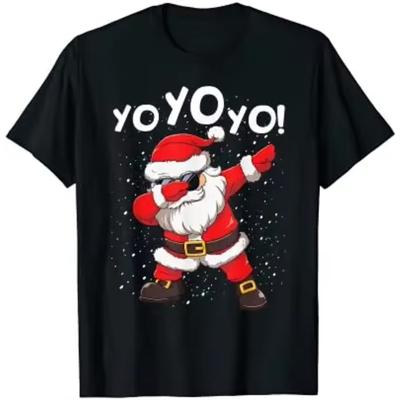 Футболка с забавным рождественским рисунком «Dab Santa Claus» для мальчиков и мужчин