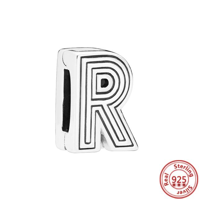 Стерлингового серебра 925 пробы, бусины, буквы, сердце, листья, круг, сверкающие клипсы, подвески, подходят для браслета с отражениями, ювелирные украшения