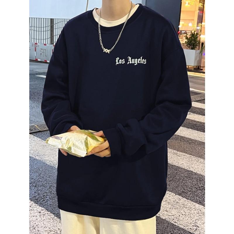Art Letter Los Angeles Мужские толстовки Хип-хоп Простые пуловеры Флисовые повседневные толстовки с капюшоном Осенняя удобная уличная одежда Пуловеры и длинные рукава для мужчин