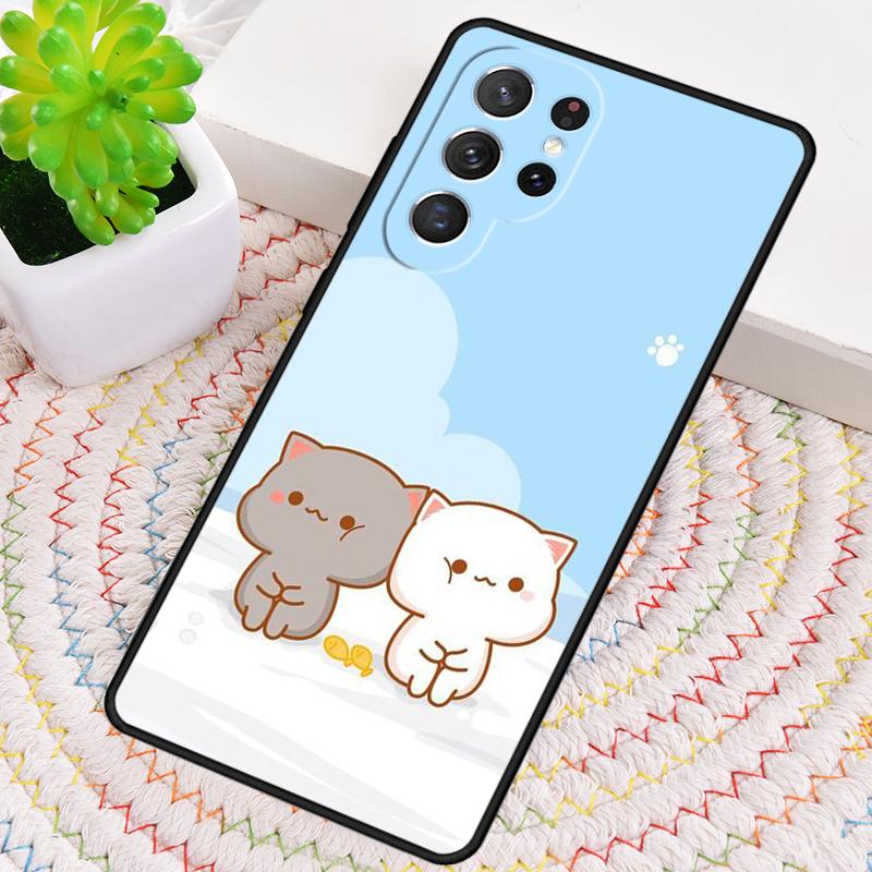 Силиконовый чехол для телефона с изображением персикового кота моти для Samsung Galaxy note 10 pro S26 S25 S24 S23 S22 S21 Plus S25Ultra Чехол