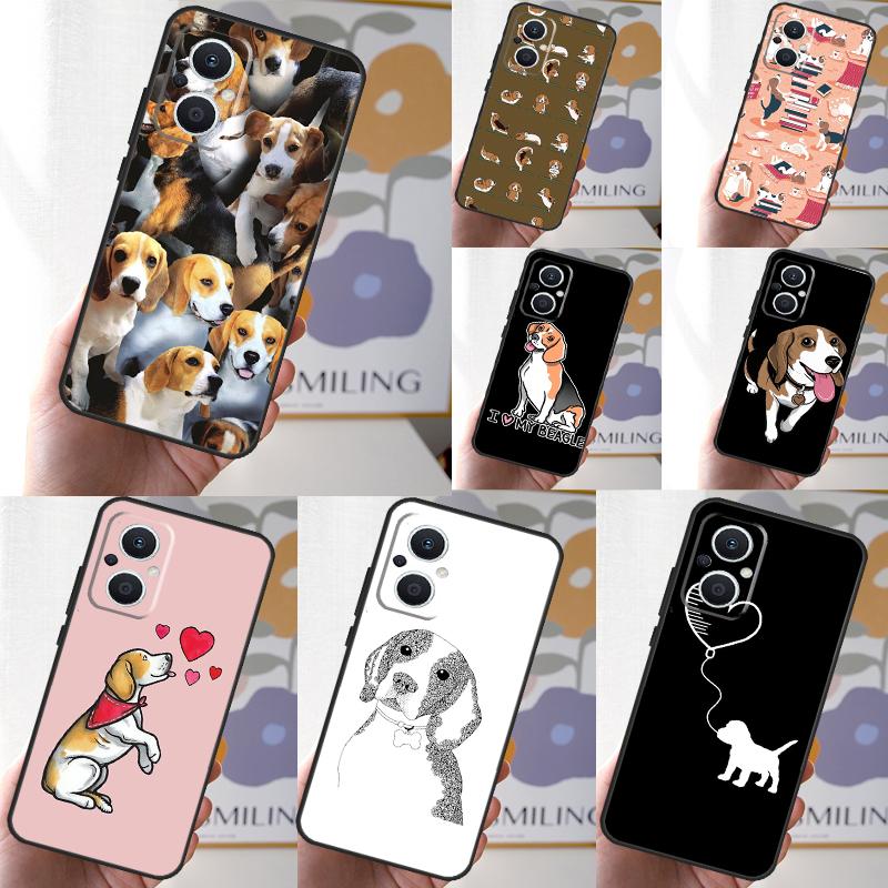 Cartoon Beagle Dog Case For OPPO Reno 13 13F 12 11 F 8T 7 8 10 Pro OPPO Find X8 Pro X6 X3 X5 Lite Cover Fundas