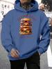 Delicious Big Burger Energy Printing Men Hoodie Hip Hop Loose Hoody Autumn Fleece Hoodies All-Match Pocket Man Sportswear