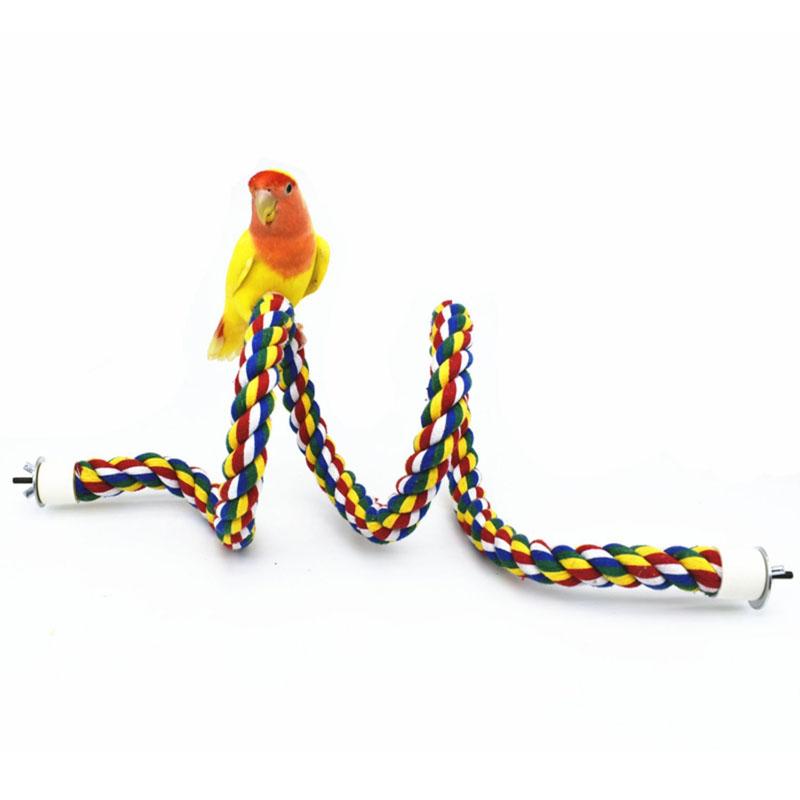Pet Bird Standing Toys for Parrots Cockatiel Agapornis Parakeet Perch Bird Cages Accessories Bendable Swing Rope Perching Sticks
