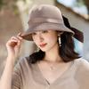 Летняя шляпа женская солнцезащитная элегантная шляпа-ведро с бантом модная универсальная шляпа-панама