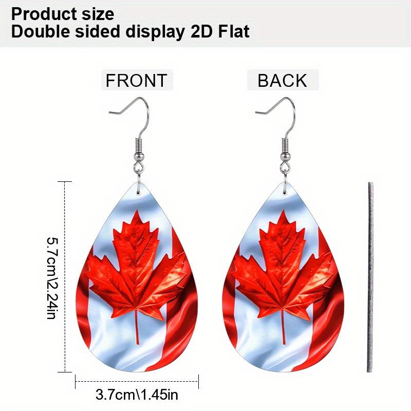 Серьги-пусеты с флагом Дня Канады, Модные серьги, Легкие серьги-подвески, Подарок с национальным флагом, Украшения с кленовым листом Канады, Аксессуары для вечеринок