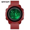 Sanda Waterproof Digital Watch with Step Counter, Calorie Tracker, Alarm, and Multifunctional Features for Outdoor Sports