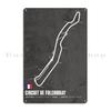 Карта гоночной трассы Circuit de Dijon Prenois Magny Cours Металлическая табличка Постер Таблички Классический Дизайн Печатный Бар Жестяной Знак Постер
