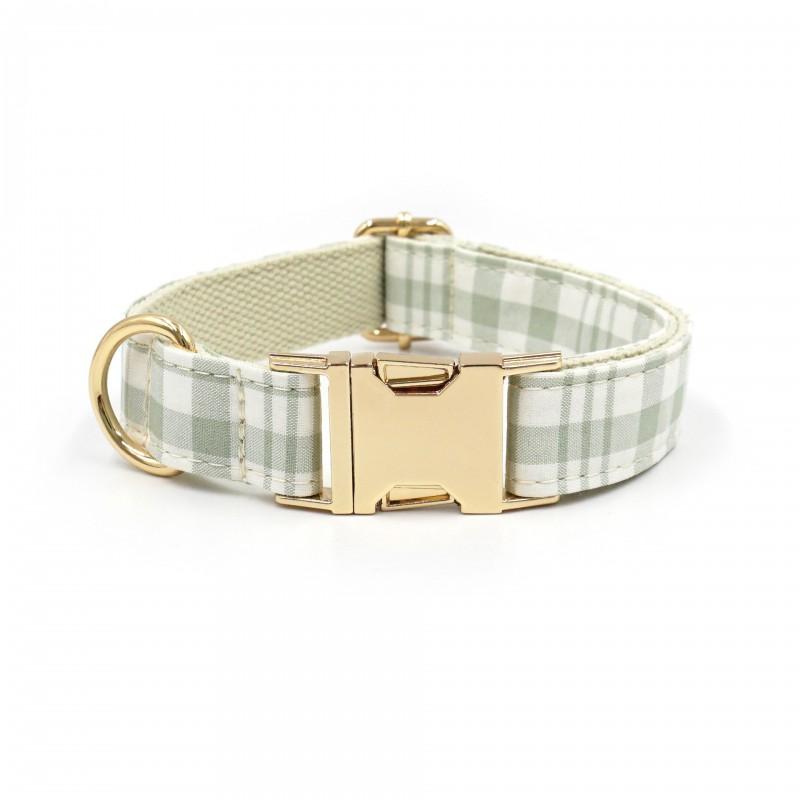 Plaid Dog Collar Leash Set With Bowknot Accessory Adjustable Sizes XS To XL Small Medium Dogs