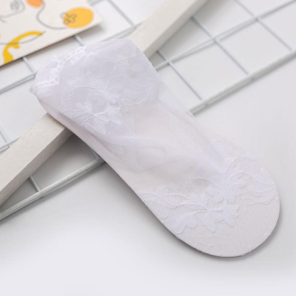 Trendy Lace Spring and summer Cotton Accessories Shallow mouth Leaves socks Mesh hosiery Boat socks