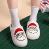 Хлопковые тапочки, осенне-зимние домашние с мягкой подошвой, нескользящие, Санта, милые мультяшные плюшевые тапочки с утолщением
