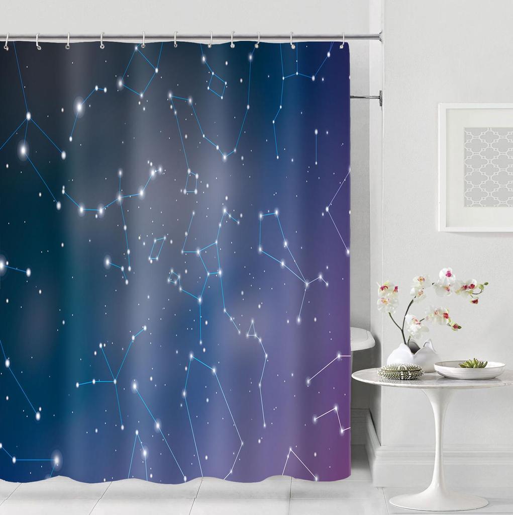 Современная занавеска для душа, модная блестящая занавеска для душа, полиэфирная ткань, водонепроницаемая занавеска для ванной, занавеска для перегородки ванной комнаты, 12 крючков