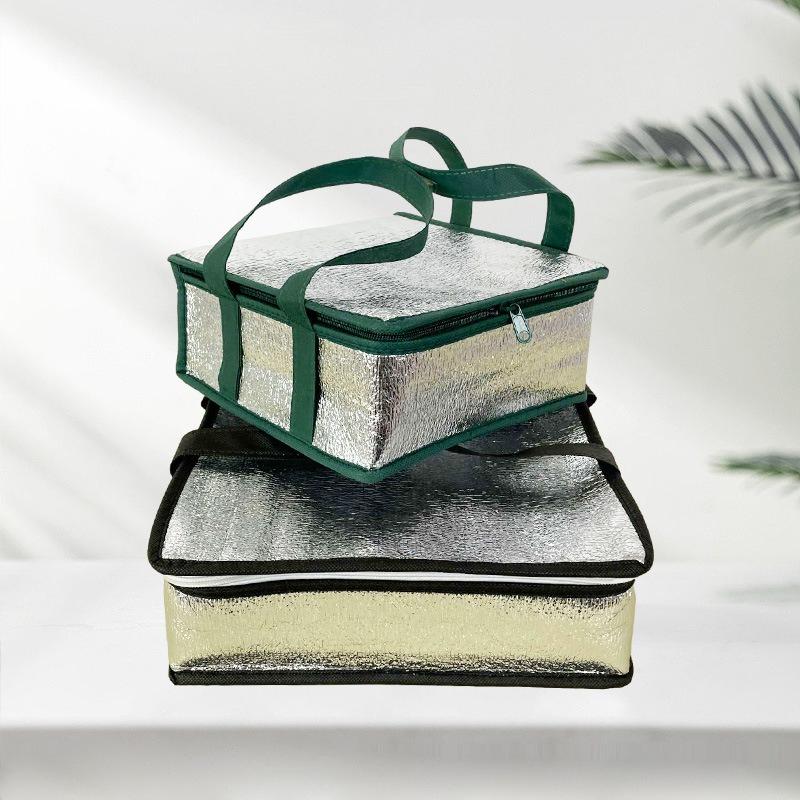Pizza Aluminum Foil Delivery Bags Insulation Folding Picnic Portable Ice Food Thermal Bag Food Delivery Drink Carrier Insulated Pockets Cake Tote Bag