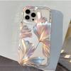 Модный Сияющий Чехол для Телефона с Листьями Гинкго Для IPhone 17E 17 Pro Max Air 16 15 11 14 13 12 Plus 16E Прозрачный Прочный Мягкий Чехол