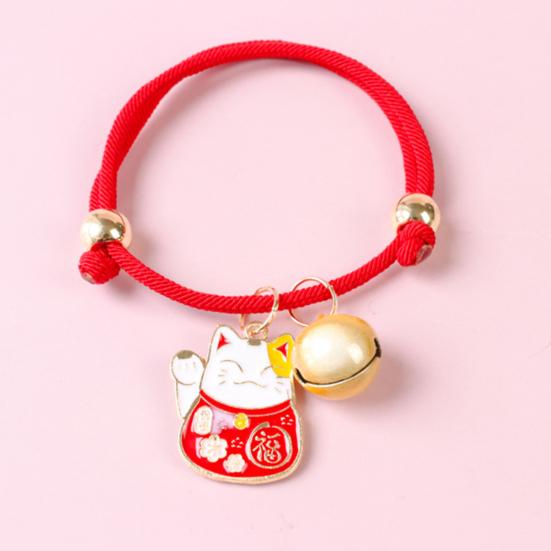 Ожерелье с изображением кошки, подвеска «Счастливый кот», очаровательный милый тканый ошейник для щенка и кошки