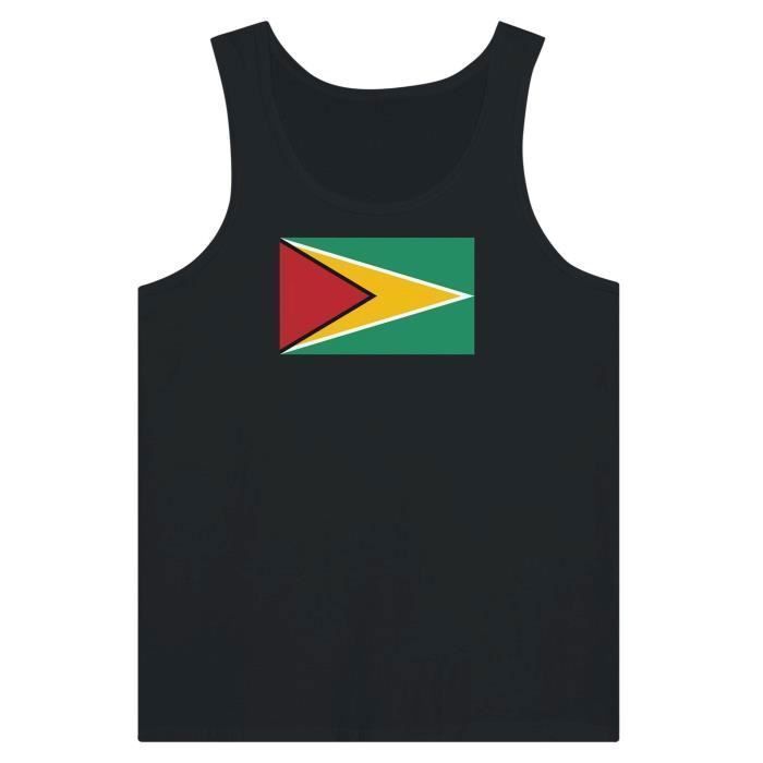 Débardeur - Drapeau du Guyana - Noir - 100% хлопок - Coupe ajustée - Mixte