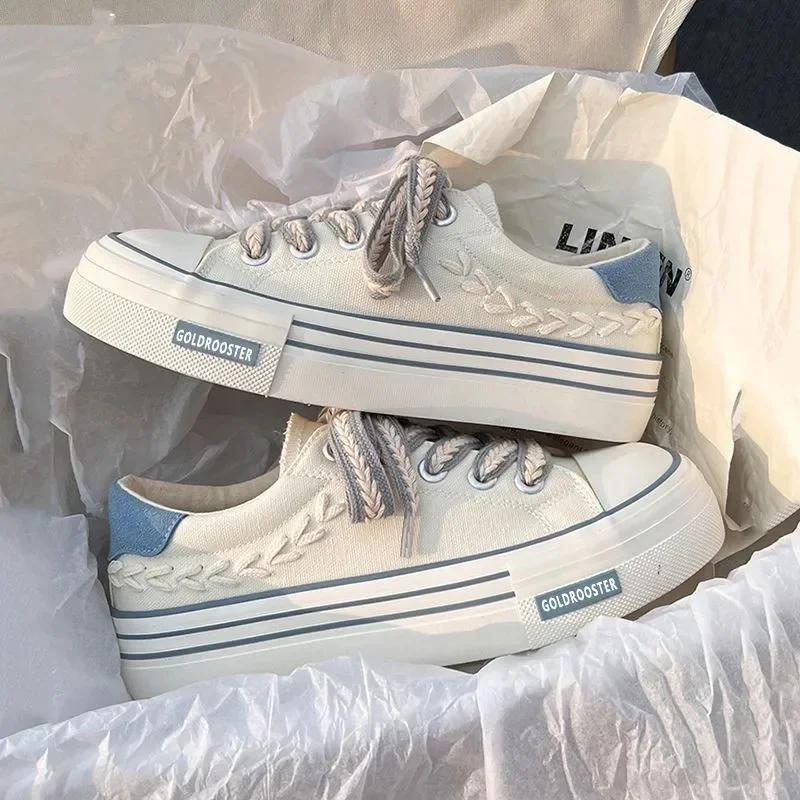 Женская парусиновая обувь на платформе для активного отдыха, увеличивающая рост, массивные кроссовки для молодых девушек, для тренировок на открытом воздухе, женская повседневная обувь