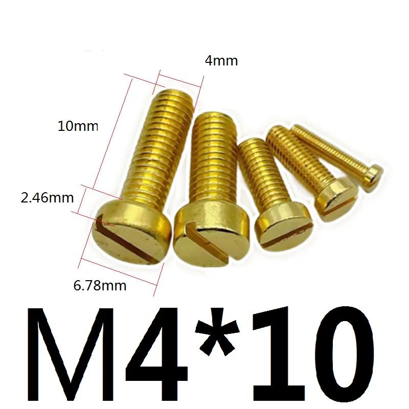 M 2.5 3 4 5 6 8 10 12 Метрический X 4-25мм Длина Латунный Чашечный Шлиц Головка Винт Болт