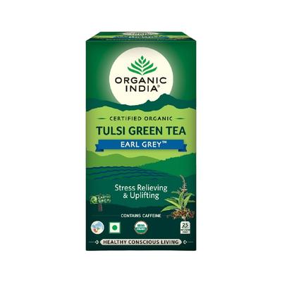 Зеленый чай c Тулси и Бергамотом (25 пак, 1,8 г), Tulsi Green Tea Earl Grey, Organic India
