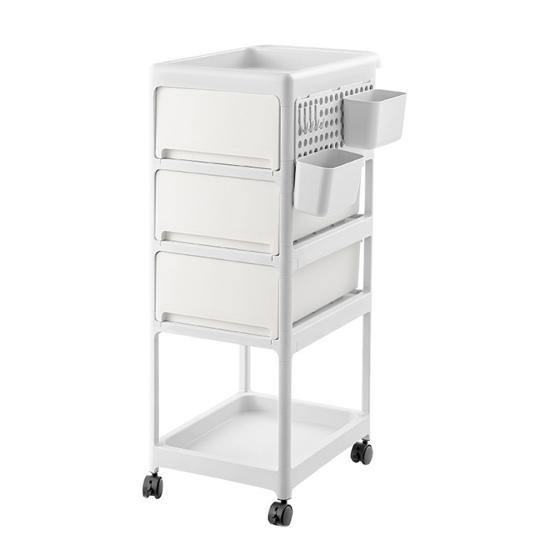 Yousheng Передвижная сервировочная тележка Тележка для хранения в детской с ящиками и полкой Передвижной органайзер Тележка для хранения с крючками и съемными корзинами для ребенка