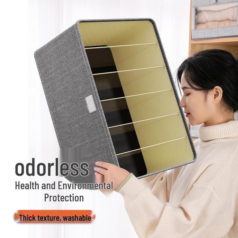 Складной тканевый ящик для хранения с крышкой для организации одежды и брюк