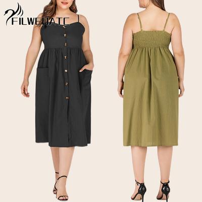 Filweoatc повседневное однотонное однобортное платье с высокой талией